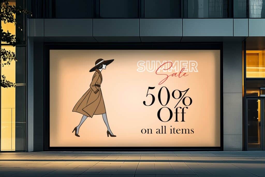 a commercial printing sign as a storefront