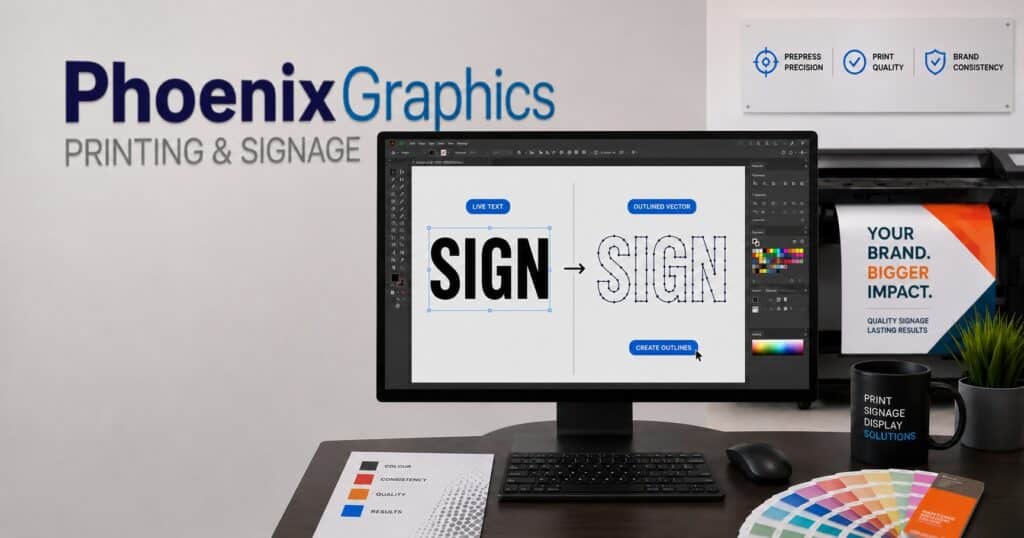 an image showing how to outline fonts for print